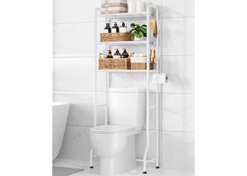 Kitsure Over Toilet Storage Rack - Metal Over Toilet Bathroom Organizer Shelf