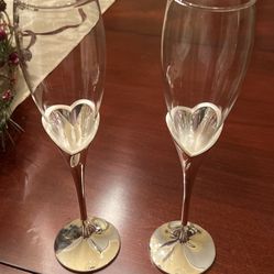 Vintage Lenox Silver Based Champagne Flutes Rare Find