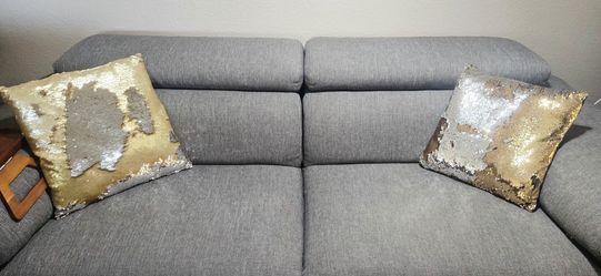 2 Decorative Pillows Gold Silver Sequins