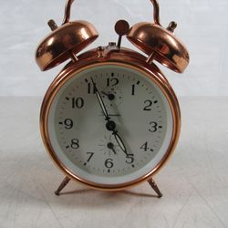 Timemaster Vintage Mechanical Twin Bell WInd Up Alarm Clock Copper
