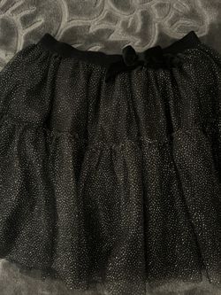 Kids Black Glitter Skirt
