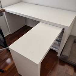 IKEA Malm Desk With Pull Out Panel