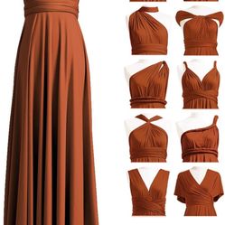 Convertible Bridesmaid Wedding Dress Burnt Orange