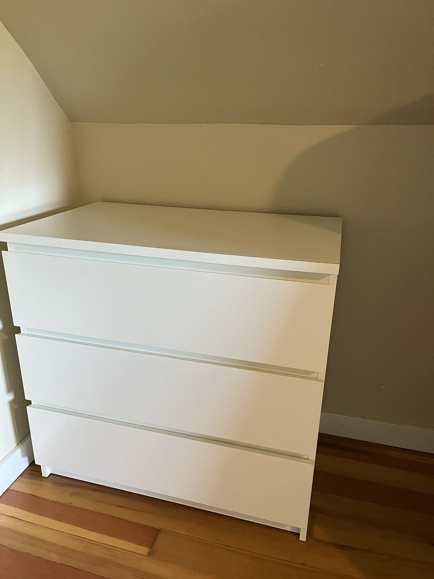 White Ikea Three Drawer Dresser