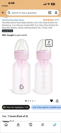 Munchkin Bond Glass Baby Bottles