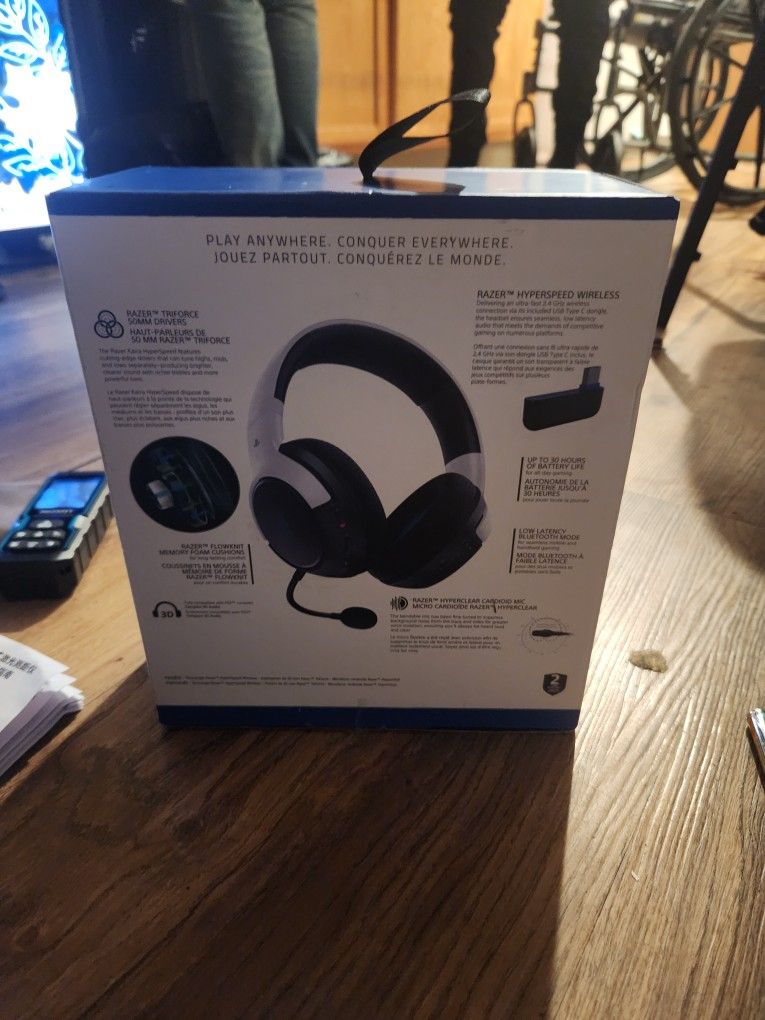 Razer Kaira Hyperspeed Wireless Headset PS5 PlayStation 5 White *Open Box*2.4ghz