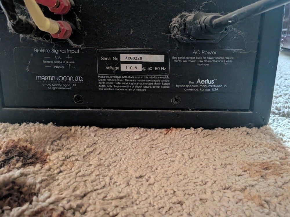 Martin Logan Aerius i Audiophile Electrostatic Floorstanding Speakers