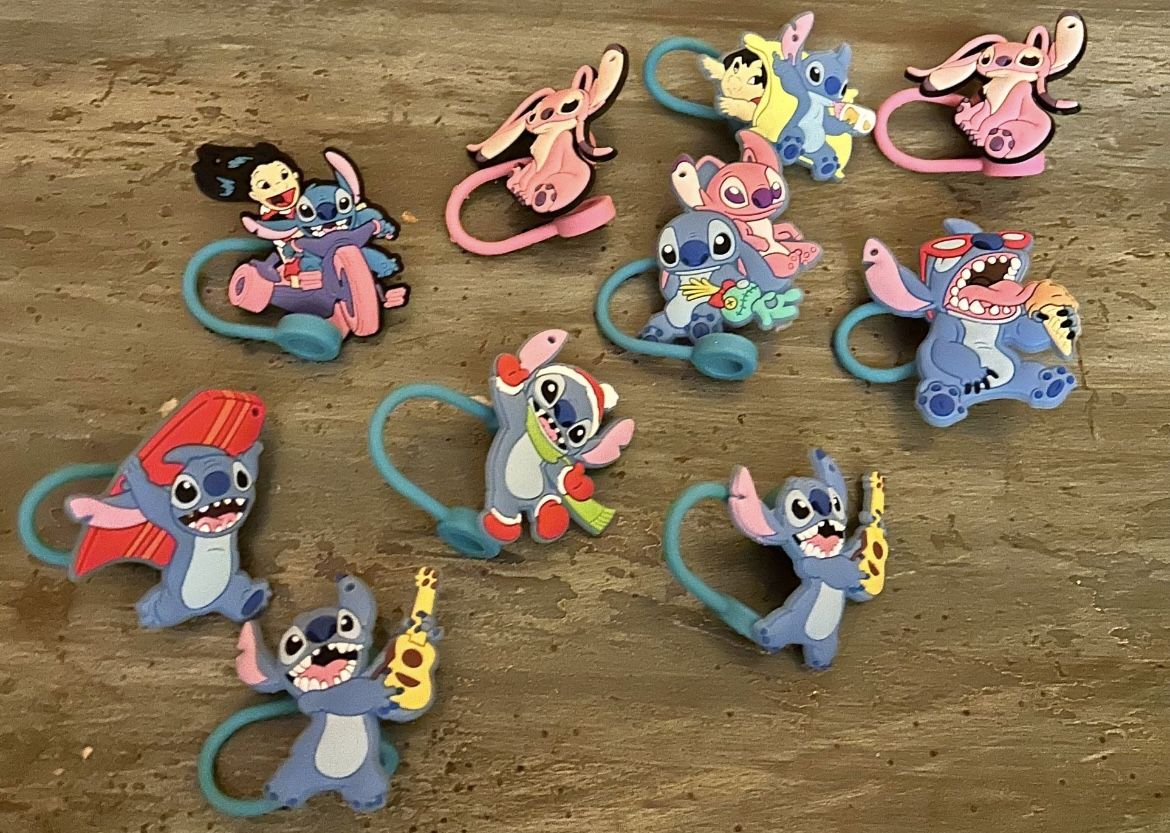 New Lilo & Stitch Straw Toppers. 10 Piece Variety 