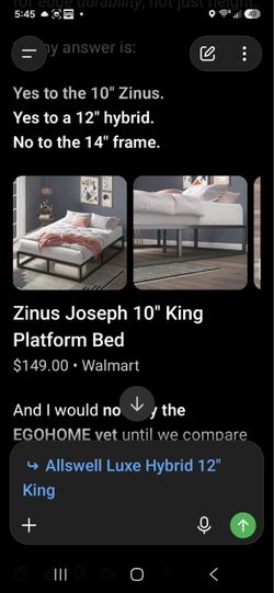 King size bed mattress frame