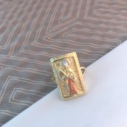 ANILLO DE LA SANTA MUERTE EN 3 OROS 