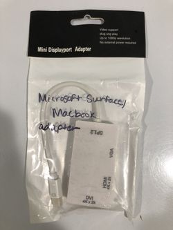 3 in 1 - Mini DisplayPort Adapter Gold Plated MacBook, Surface HDMI, DVI, VGA