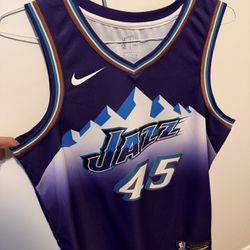 Donavan Mitchell Utah Jazz Throwback Mountain Logo Jersey