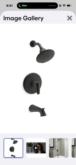 Kohler Avail Matte Black 1-Handle Multifunction 7.25-in Round Bathtub And Shower Faucet (Valve Included)