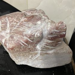 Modern Abstract Sculpture with Pinkish and White Coloration 10”x5.5” .Heavy.