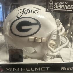 Jordan Love Signed Green Bay Packets Riddell STS Speed Mini Helmet Beckett