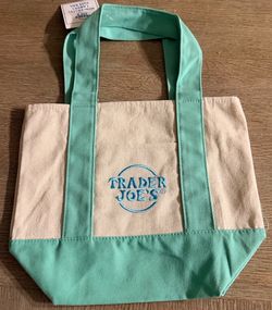 New Green Trader Joe’s Mini Canvas Tote Bag