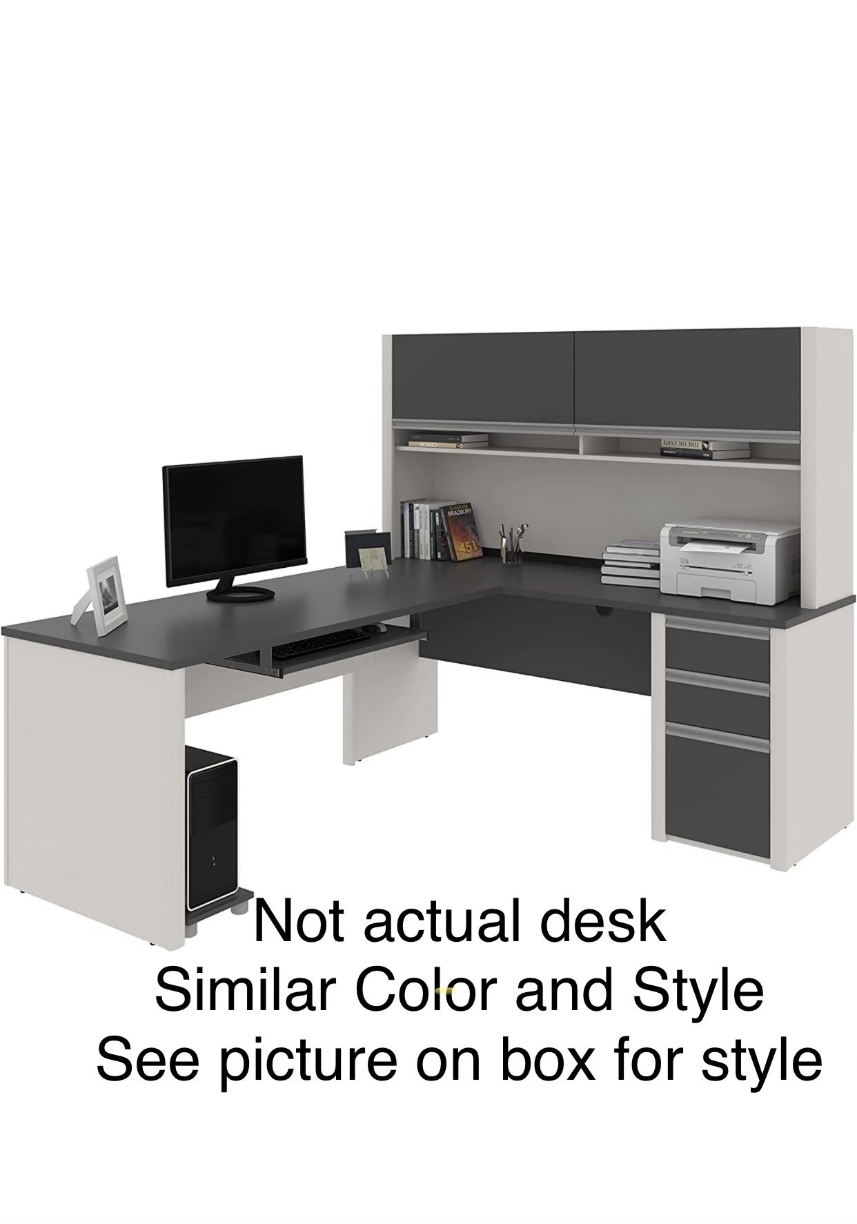 Bestar Commercial L-Shaped Desk With Hutch