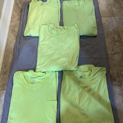 5 piece neon yellow T-shirt bundle, size 4XL