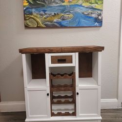 White Wine Cabinet with LED Lighting