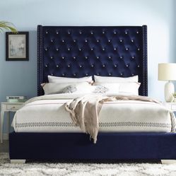 new blue velvet queen size