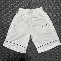 Nike Fastbreak Basketball Shorts Gym White Black Swoosh BV9452-100 Mens Small