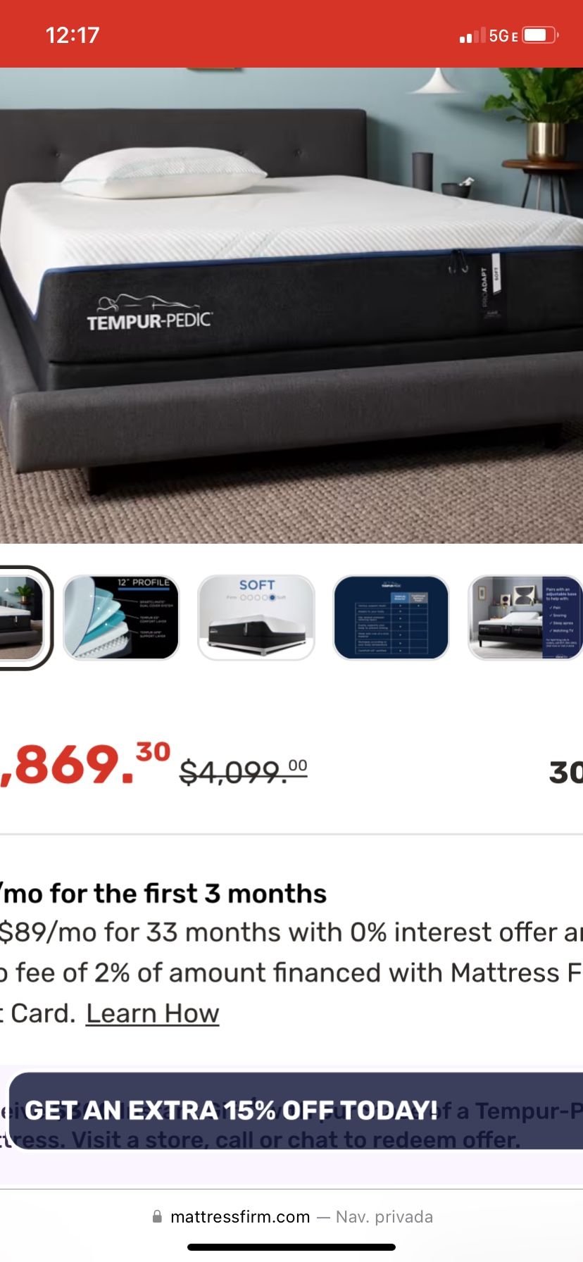 Tempur Pedic Soft Brand New