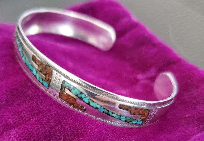 Sterling Silver Navajo Bracelet Turquoise