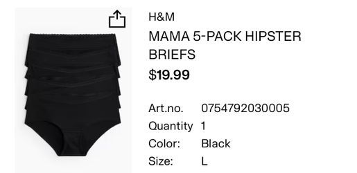 H&M Mama 4-Pack Hipster Briefs Black