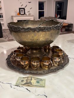 Giant Witch's Brew Punch Bowl Set w/ 12 Cups - Halloween Party Decor