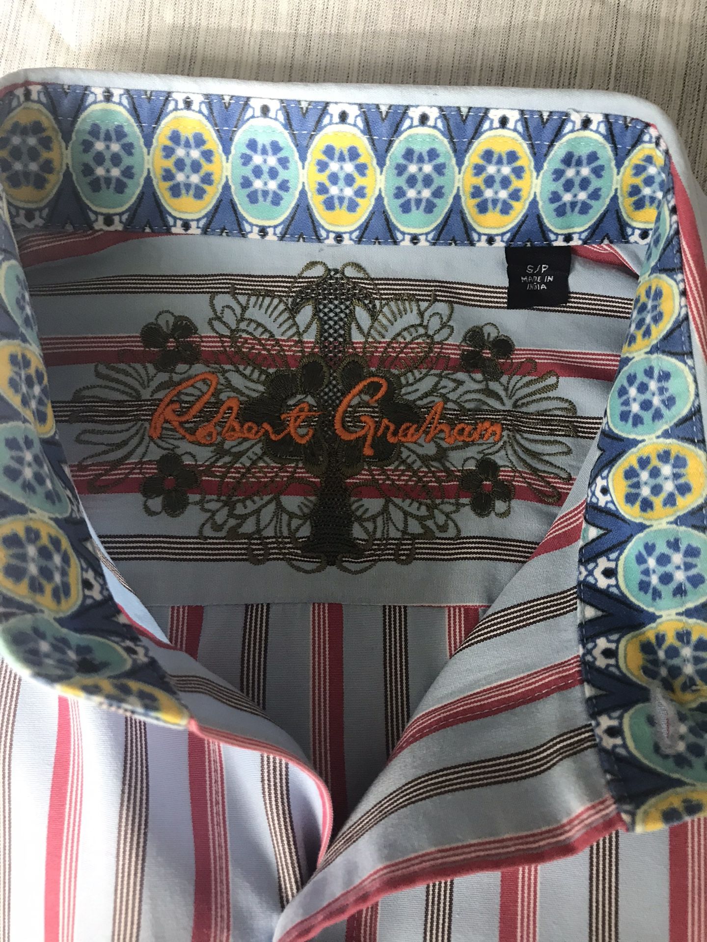 ROBERT GRAHAM; DRESS; SHIRT BUTTON DOWN SIZE S