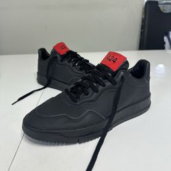 adidas 424 Supercourt Black Red Leather Lace Up Rubber Men's Casual Sneakers