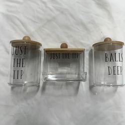 Clear Storage Jars with Wooden Lids