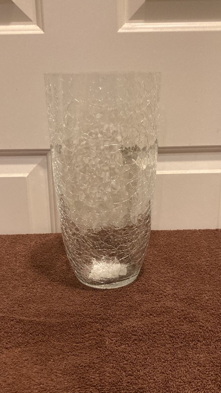 Ice Cracked Design Glass Vase