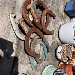 ***FREE**** Rusted Metal Horseshoes 