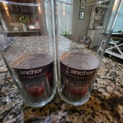 3 New Glass 8 inch tall Decorative Cylinders
