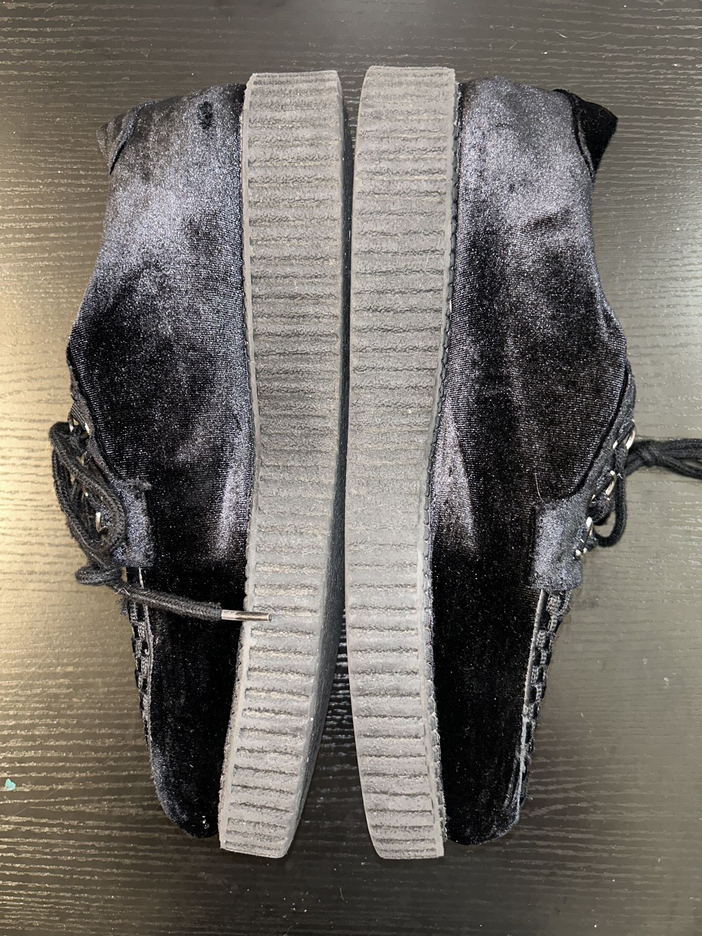 TUK ANARCHIC Creeper Shoes Sz M13/W15 Black Lace Up Punk Goth Rock T2(contact info removed) for