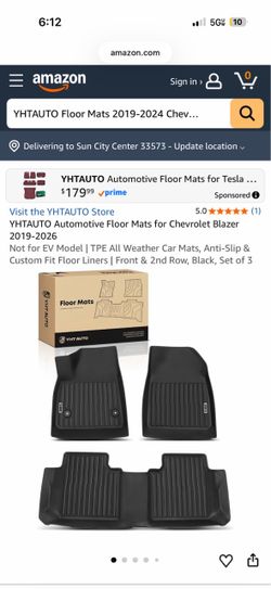 YHTAUTO All-Weather Floor Mats + Cargo Liner 2019-2026 Chevy Blazer – New