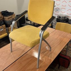 Yellow Chairs Theater Type With Armrests Low 