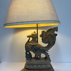Carved Wooden Bird Lamp Indian Antique Annam Vahanam Hamsa Huge Piece