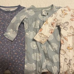6 Month Carter’s Footed Sleepers (4) - Girl