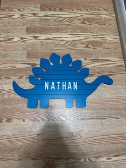Personalized Dinosaur Name Sign – Nathan