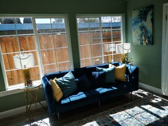 Navy Blue 3-Seat Sofa / Couch – Modern Style