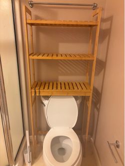 Bamboo over the toilet shelves