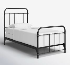 Black metal Twin bed frame