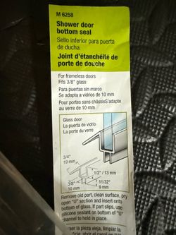 New - Shower door bottom seal 3/4”