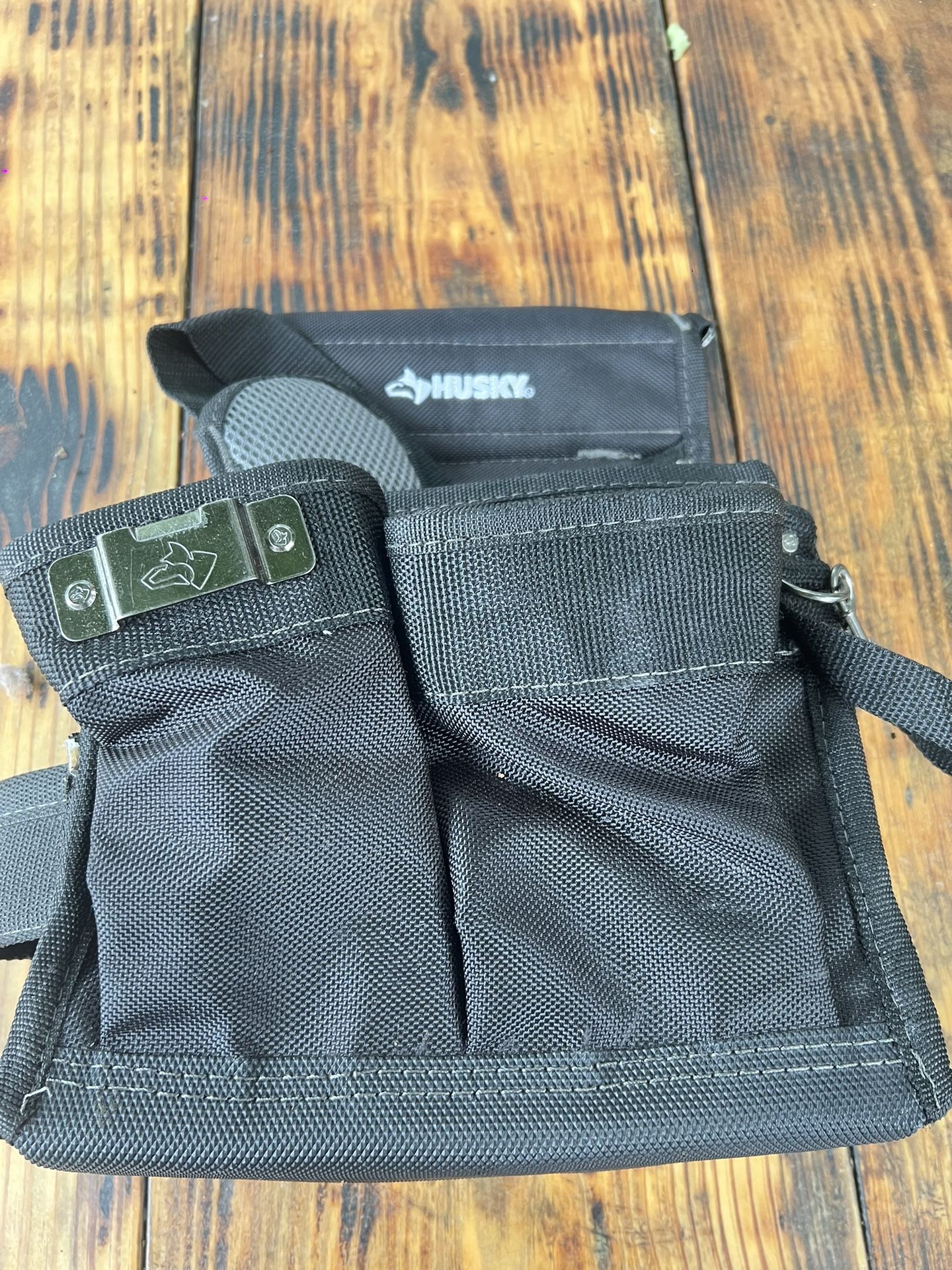 Heavy-Duty 14-Pocket Electrician's Tool Belt Pouch in Black