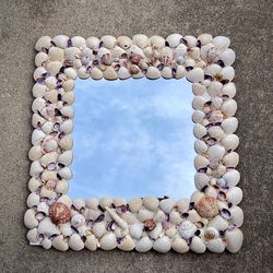 Gorgeous Beach House Seashells Mirror 20” X 20” Beach, Coastal Decor 