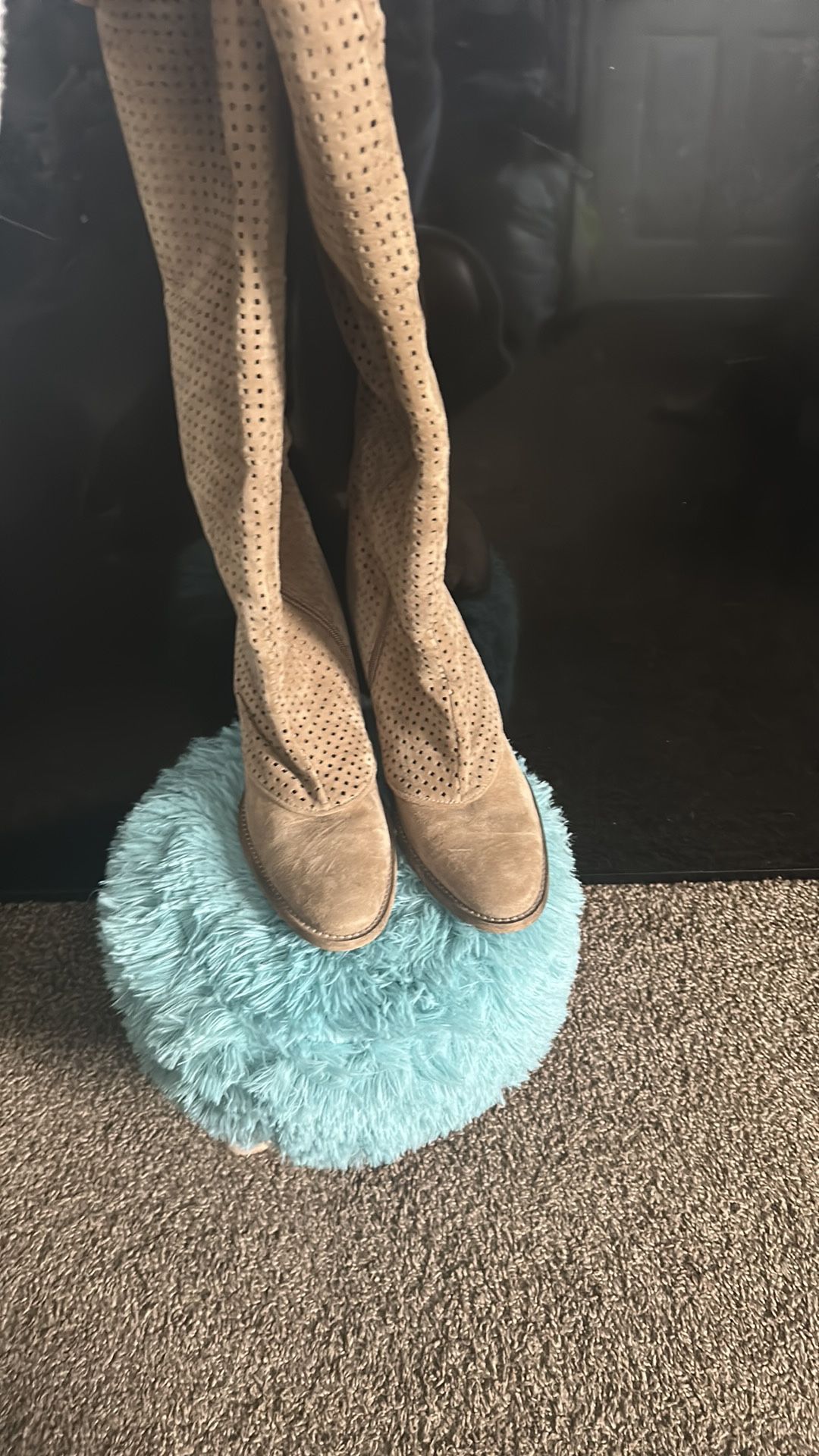 Knee High Camel Color Boots 9 1/2