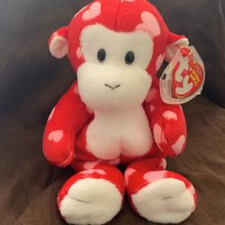 Ty Beanie Baby  Bliss The Valentine’s Monkey, Mint Tag/tash, 2007