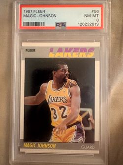1987 Fleer Magic Johnson PSA 8